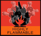 Flammable Logo with Cyclohexane Molecule